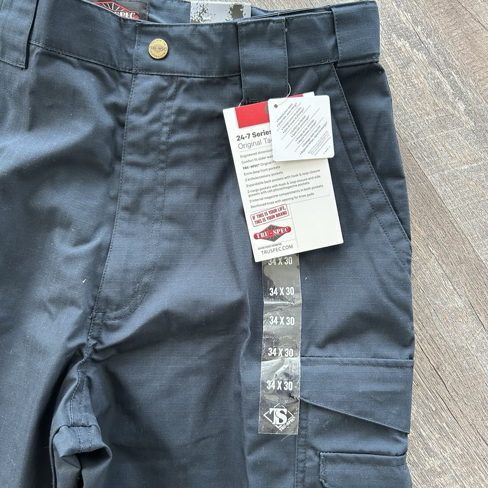 NEW Tru-Spec 24-7 Tactical Cargo Pants Mens 34x30 Dark Navy Blue Ripstop Tech - Picture 2 of 7